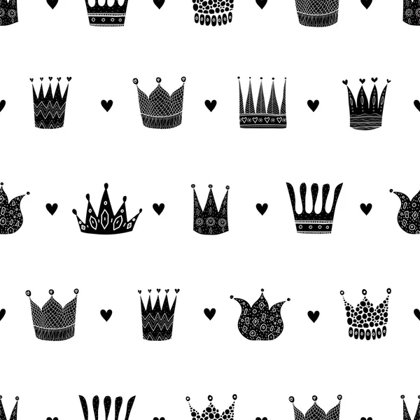 Seamless pattern with crowns — Stock Vector