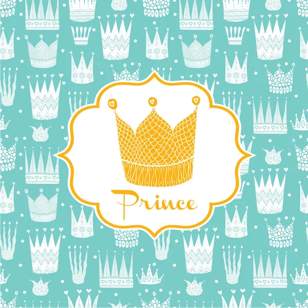 Salutations au prince avec une couronne d'or — Image vectorielle