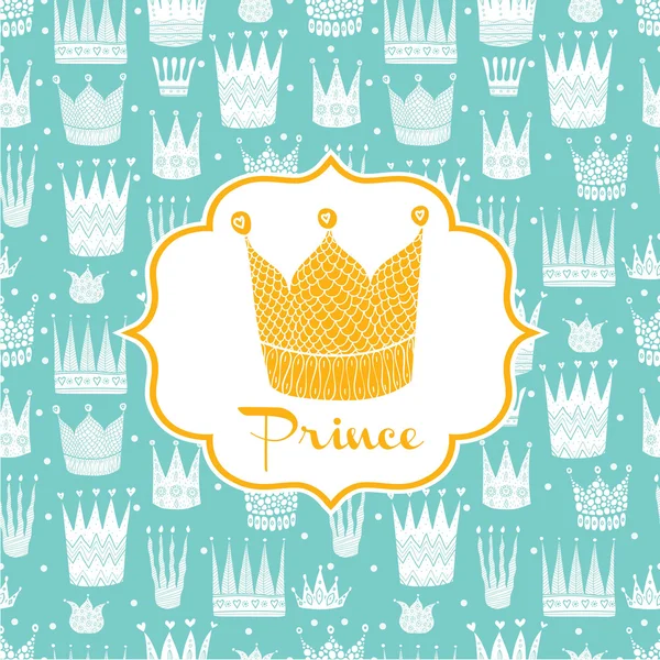 Saludos al príncipe con una corona de oro Ilustración de stock