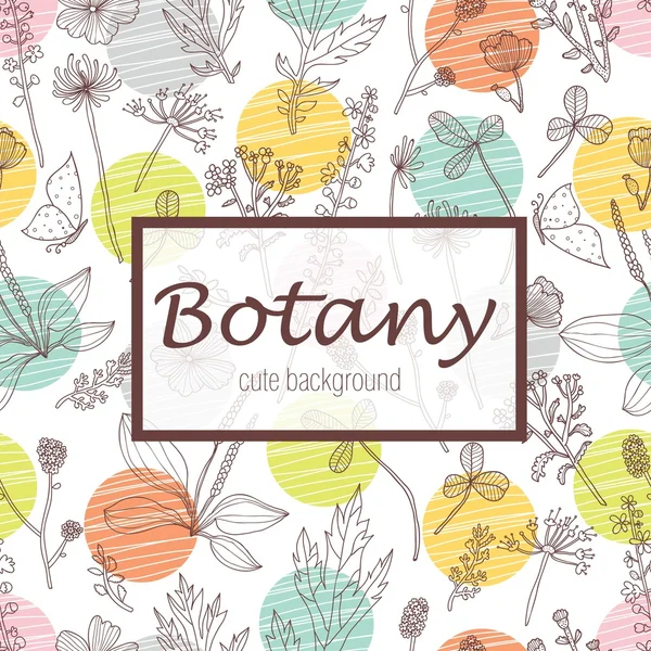 Botany postcard with flowers — Stock Vector