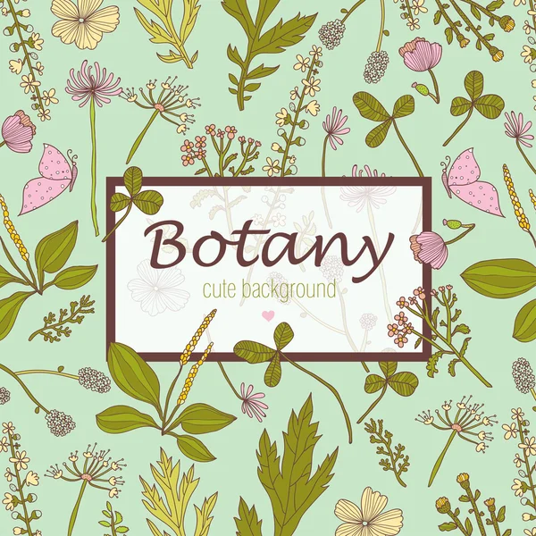 Botany postcard with flowers