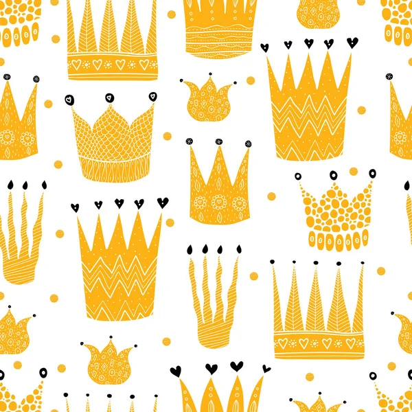 Seamless pattern with crowns — Stock Vector