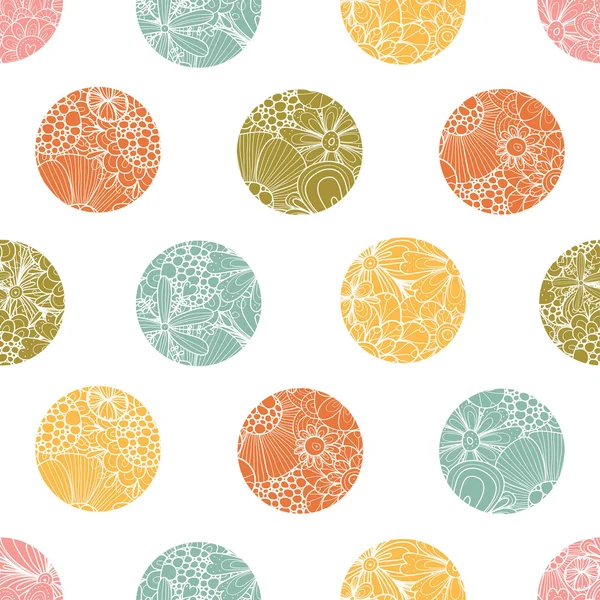 Patroon met bloemen polka dots. — Stockvector