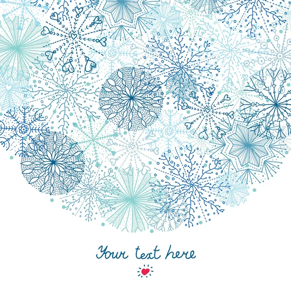 Winterpostkarte mit Schneeflocken. — Stockvektor