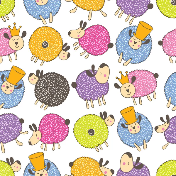 Lovely sleepy sheeps. — Stockvector