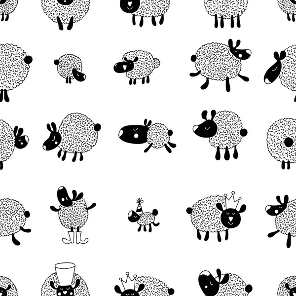 Lovely sleepy sheeps. — Stockvector