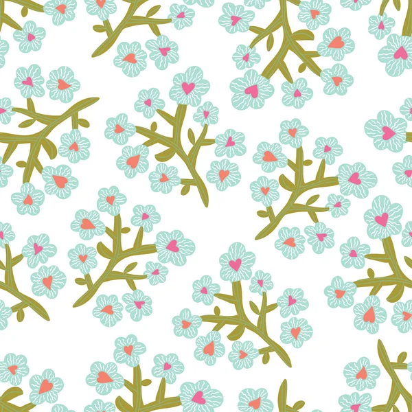 Pattern with blue flowers. — Stock Vector