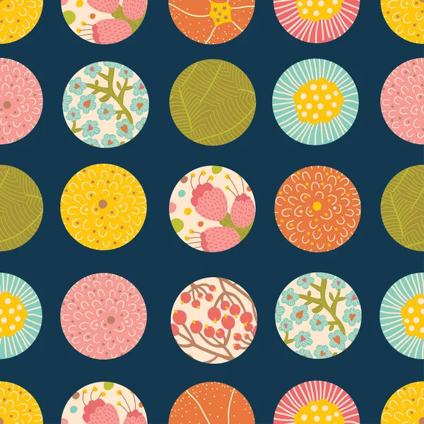 Çiçekler polka dot seamless modeli