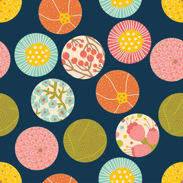 Çiçekler polka dot seamless modeli