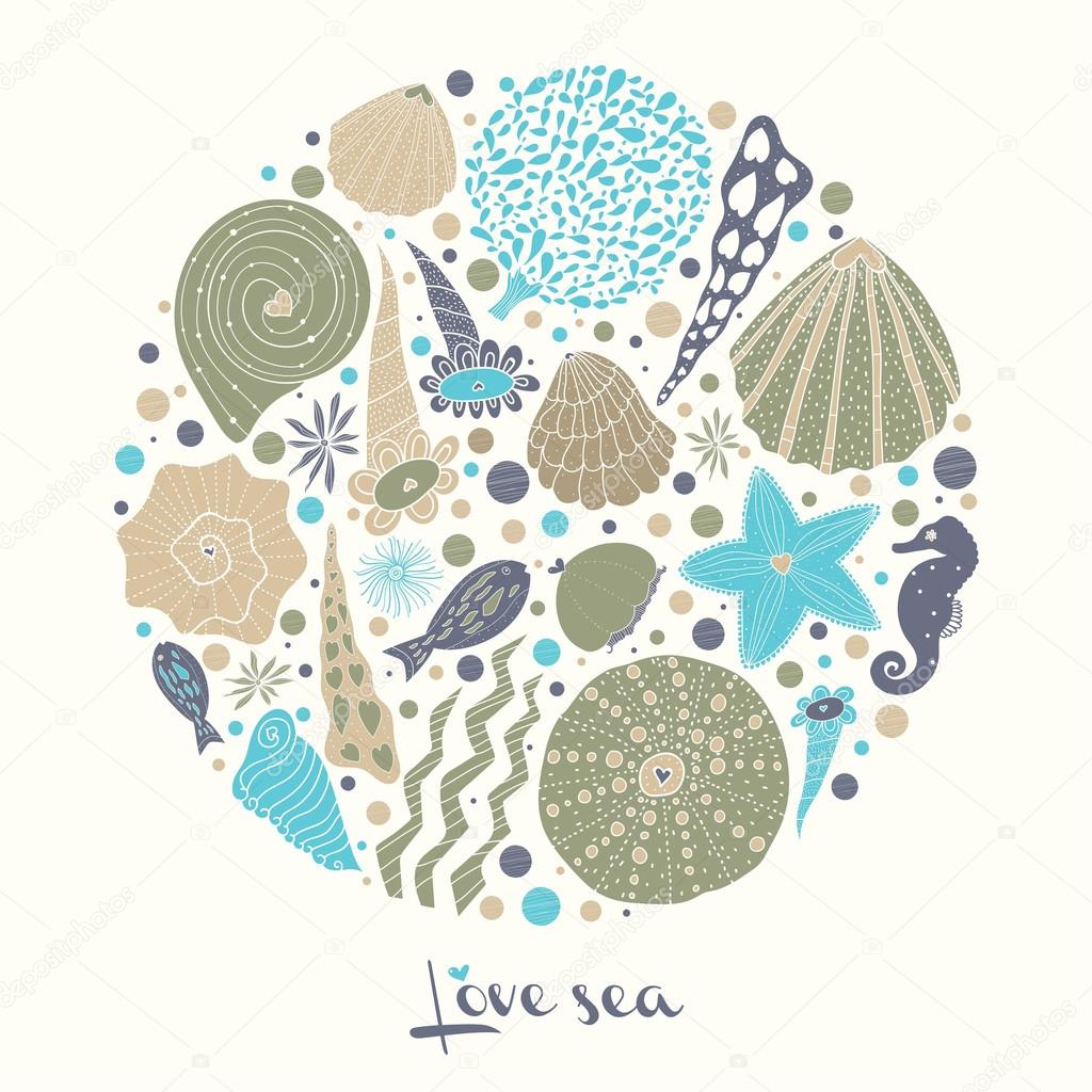 Sea life postcard