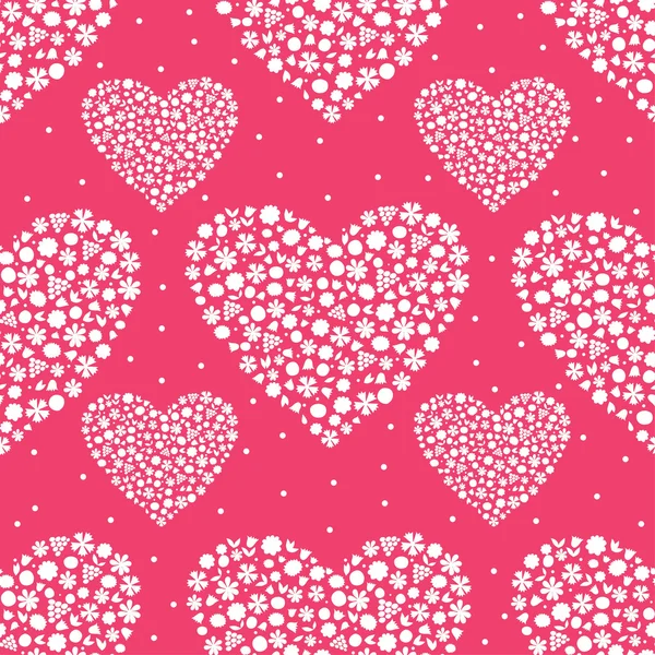 Decorative  seamless pattern with hearts. — Stock Vector