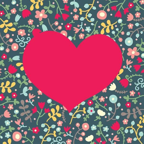 Láska květinové pohlednice — Stockový vektor