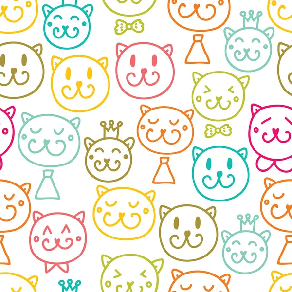 Chats colorés mignons — Image vectorielle