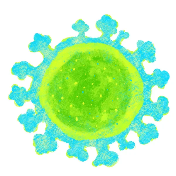 Клітина Під Мікроскопом Pandemic Covid Coronavirus Bacteria Cell Icon Епідемічна — стокове фото