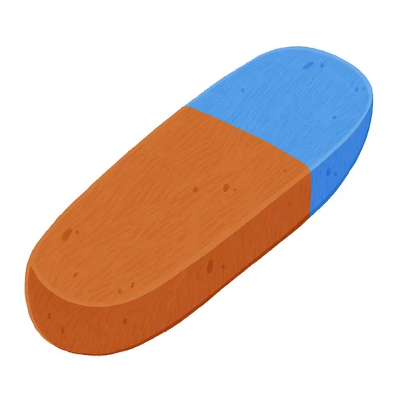 Close up of a bicolor eraser. Colored bright sketch. — Stock Photo, Image