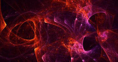 Soyut kırmızı fraktal ışık arkaplanı 3 boyutlu oluşturuluyor