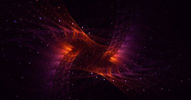 Soyut kırmızı fraktal ışık arkaplanı 3 boyutlu oluşturuluyor