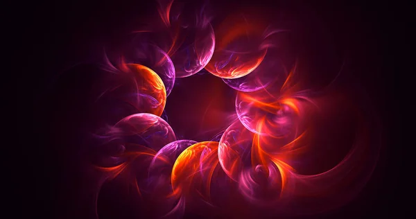 Renderização Abstrato Fundo Luz Fractal Vermelho — Fotografia de Stock