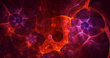 Soyut çok renkli fraktal ışık arkaplanı 3B görüntüleme