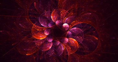 Soyut çok renkli fraktal ışık arkaplanı 3B görüntüleme