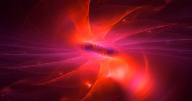 Soyut kırmızı fraktal ışık arkaplanı 3 boyutlu oluşturuluyor