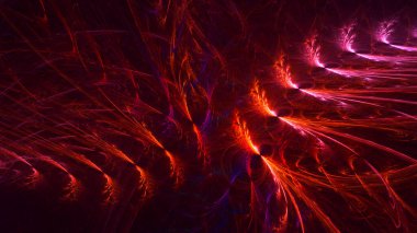 Soyut çok renkli fraktal ışık arkaplanı 3B görüntüleme