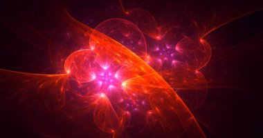 Soyut çok renkli fraktal ışık arkaplanı 3B görüntüleme