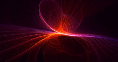 Soyut çok renkli fraktal ışık arkaplanı 3B görüntüleme