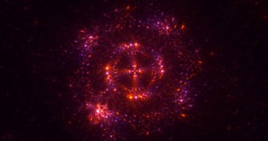 Soyut çok renkli fraktal ışık arkaplanı 3B görüntüleme