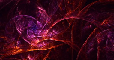 Soyut çok renkli fraktal ışık arkaplanı 3B görüntüleme