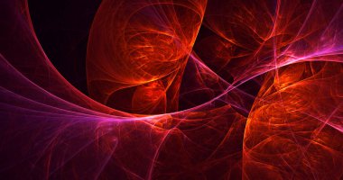 Soyut çok renkli fraktal ışık arkaplanı 3B görüntüleme