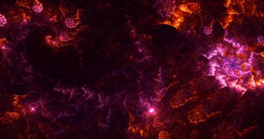 Soyut çok renkli fraktal ışık arkaplanı 3B görüntüleme