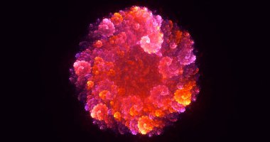 Soyut çok renkli fraktal ışık arkaplanı 3B görüntüleme