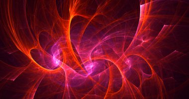 Soyut çok renkli fraktal ışık arkaplanı 3B görüntüleme