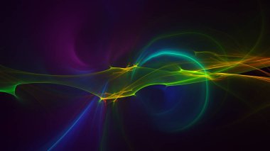 Soyut çok renkli fraktal ışık arkaplanı 3B görüntüleme