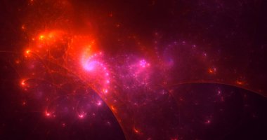 Soyut çok renkli fraktal ışık arkaplanı 3B görüntüleme