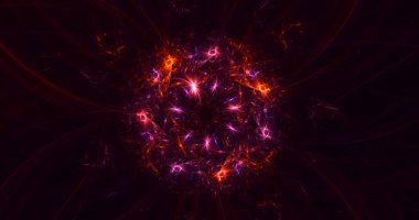 Soyut mandala fraktal arkaplanı 3B biçimlendiriliyor