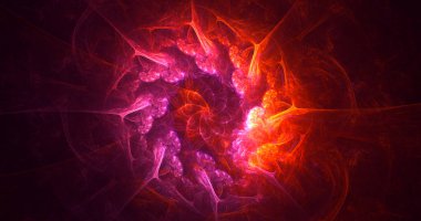 Soyut mandala fraktal arkaplanı 3B biçimlendiriliyor