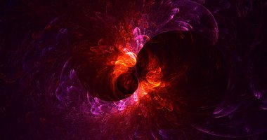 Soyut çok renkli fraktal ışık arkaplanı 3B görüntüleme