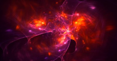 Soyut çok renkli fraktal ışık arkaplanı 3B görüntüleme