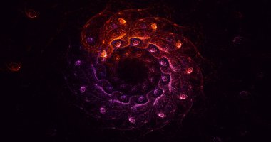 Soyut mandala fraktal arkaplanı 3B biçimlendiriliyor