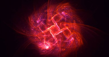 Soyut çok renkli fraktal ışık arkaplanı 3B görüntüleme