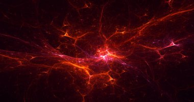 Soyut çok renkli fraktal ışık arkaplanı 3B görüntüleme