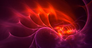 Soyut çok renkli fraktal ışık arkaplanı 3B görüntüleme