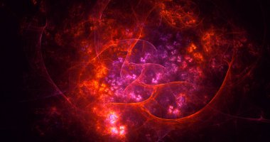 Soyut çok renkli fraktal ışık arkaplanı 3B görüntüleme