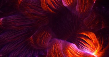 Soyut çok renkli fraktal ışık arkaplanı 3B görüntüleme