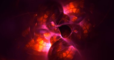 Soyut çok renkli fraktal ışık arkaplanı 3B görüntüleme