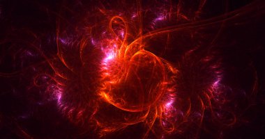 Soyut çok renkli fraktal ışık arkaplanı 3B görüntüleme