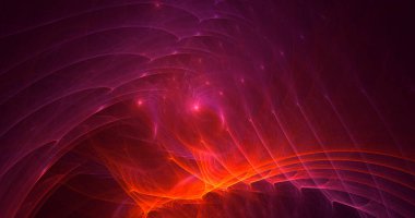 Soyut kırmızı fraktal ışık arkaplanı 3 boyutlu oluşturuluyor
