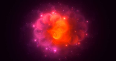 Soyut kırmızı fraktal ışık arkaplanı 3 boyutlu oluşturuluyor